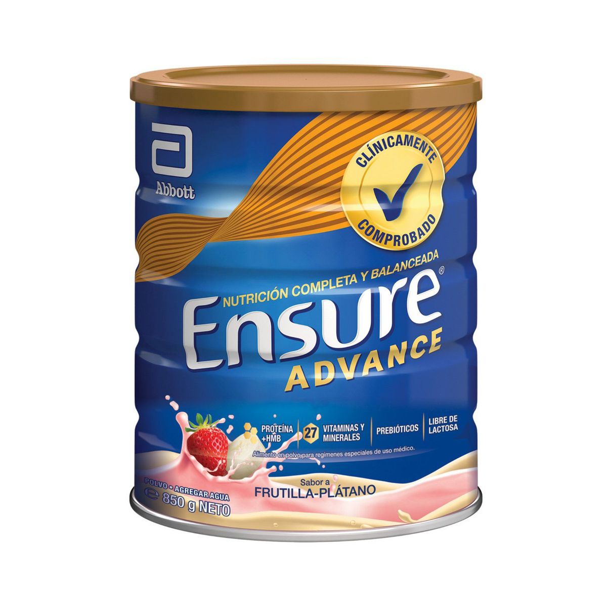 ENSURE ADVANCE - Alimento en Polvo Ensure Sabor Frutilla y Plátano 850 g