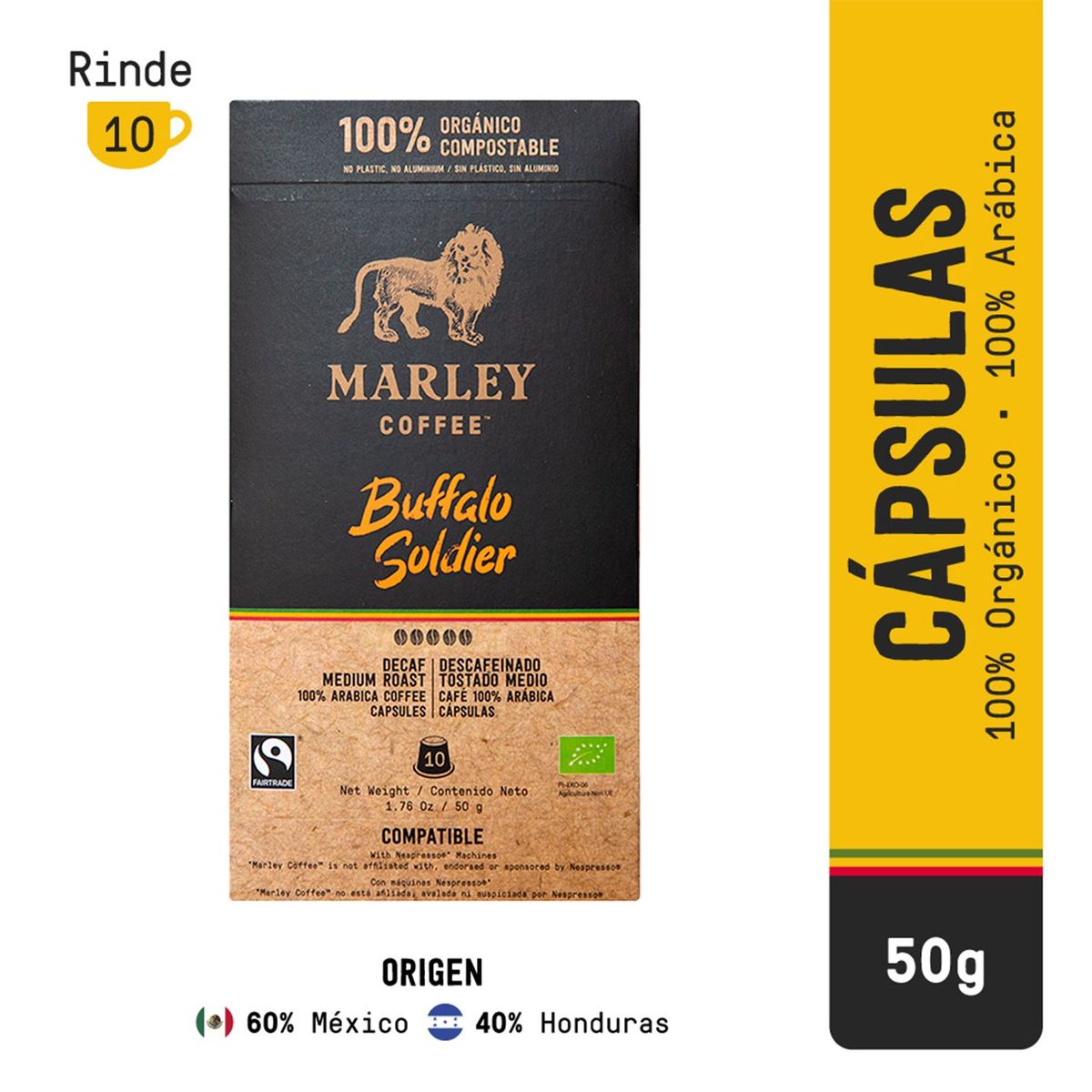MARLEY COFFEE - Cápsulas de Café Buffalo Soldier
