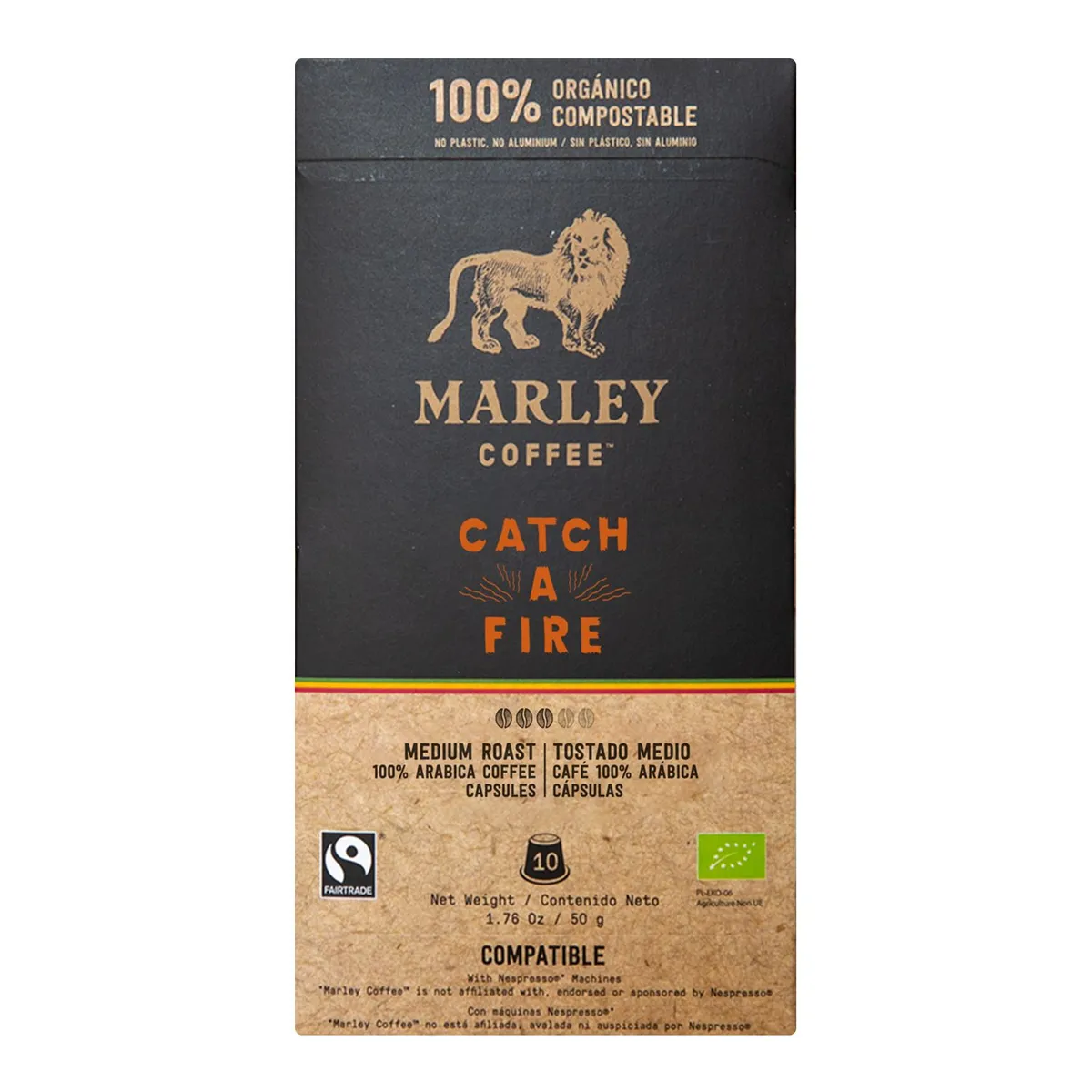 MARLEY COFFEE - Cápsulas de Café Orgánico Catch a Fire