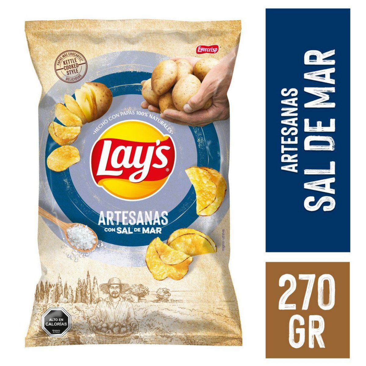 LAYS - PAPA ARTESANAS CASCARA LAYS 270 UND