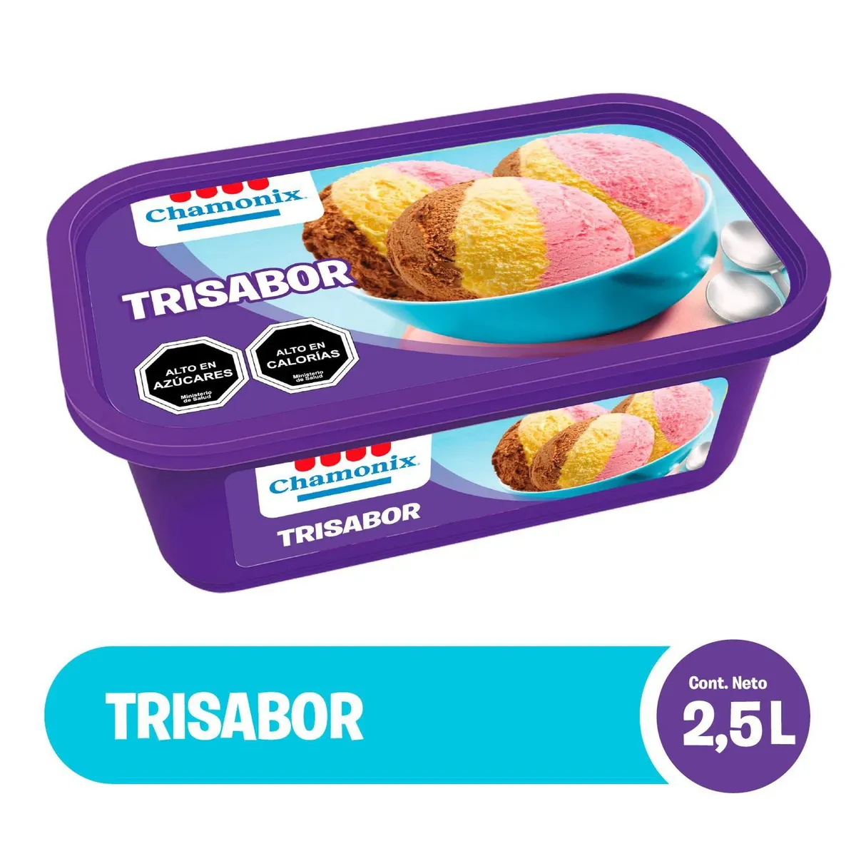 CHAMONIX - Helado de Leche Trisabor Cassata Chamonix 2.5 L