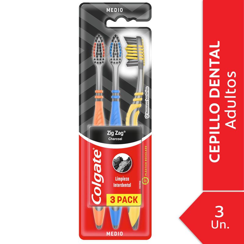 COLGATE - Cepillo de dientes Colgate Zig Zag Black Medium 3 Un