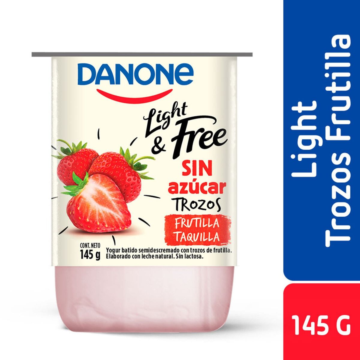 DANONE - Yoghurt con Trozos de Frutilla Danone Light&Free 145 g