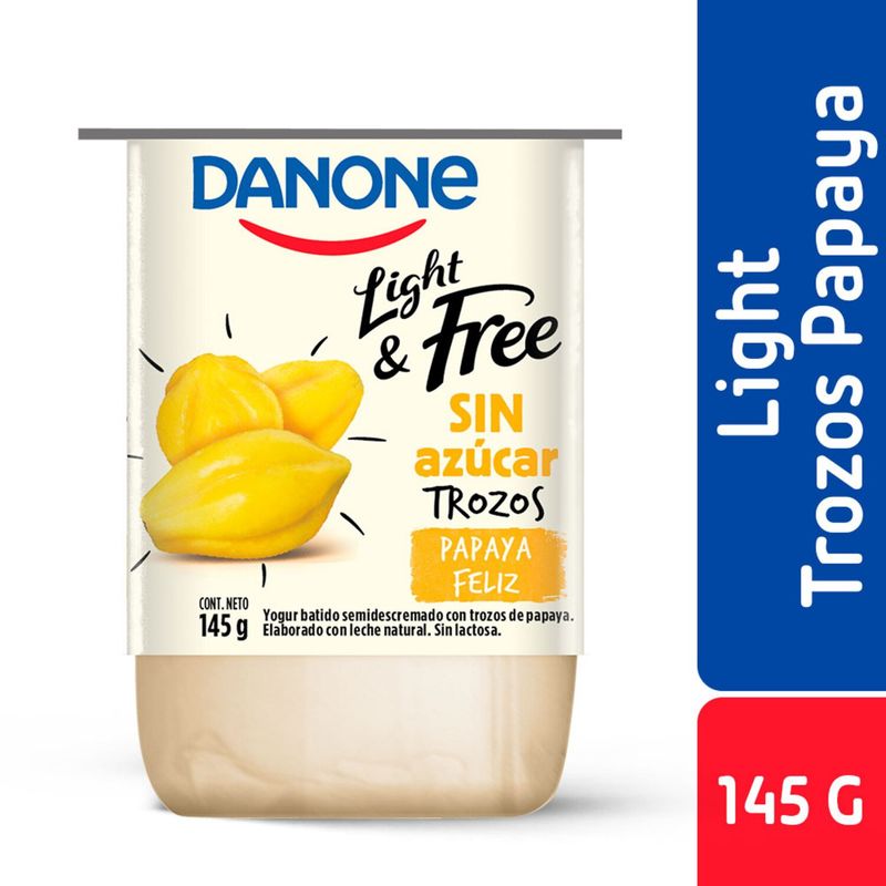DANONE - Yoghurt con Trozos de Papaya Danone Light&Free 145 g