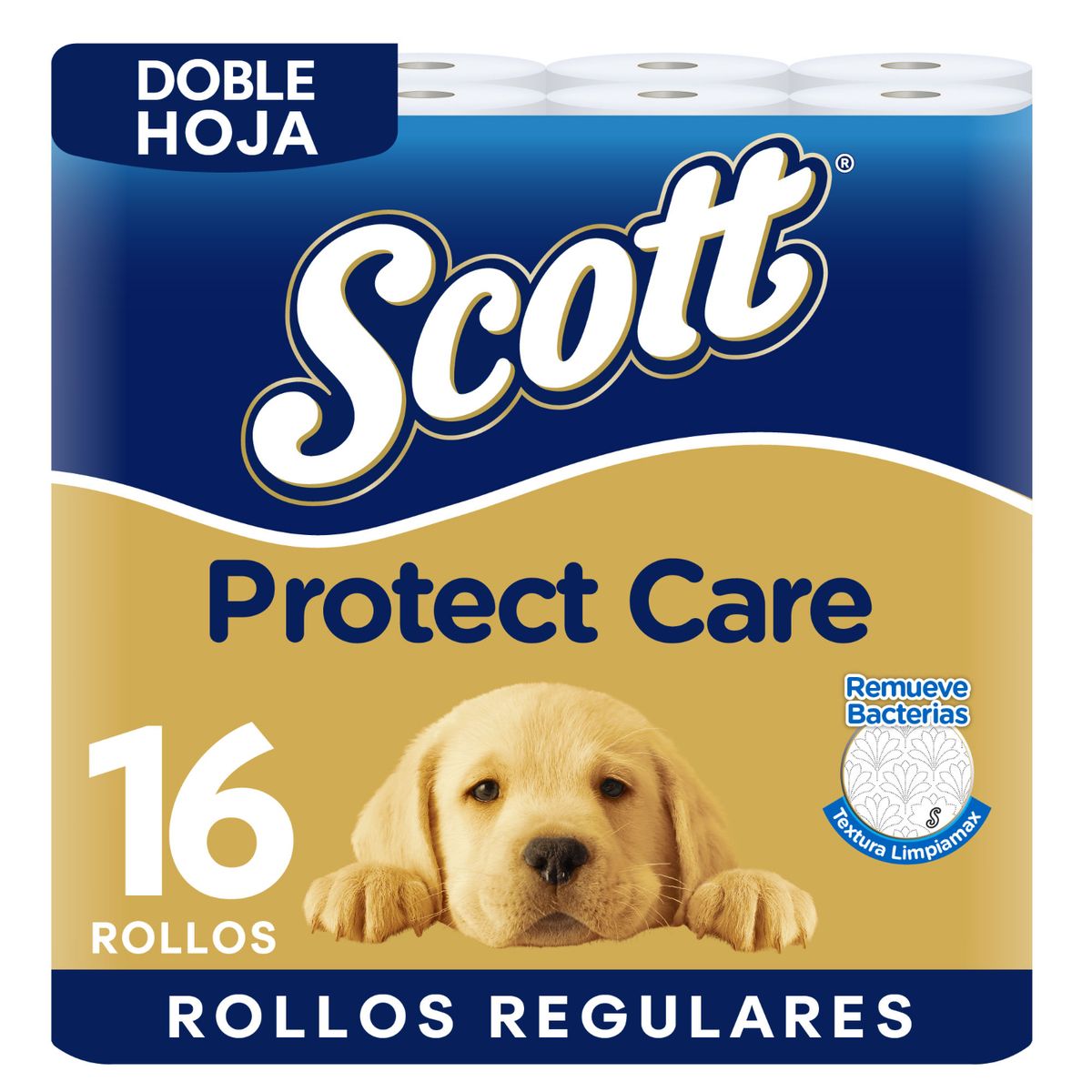 SCOTT - Papel Higiénico Scott Protect Care Doble Hoja 22 metros - 16 rollos