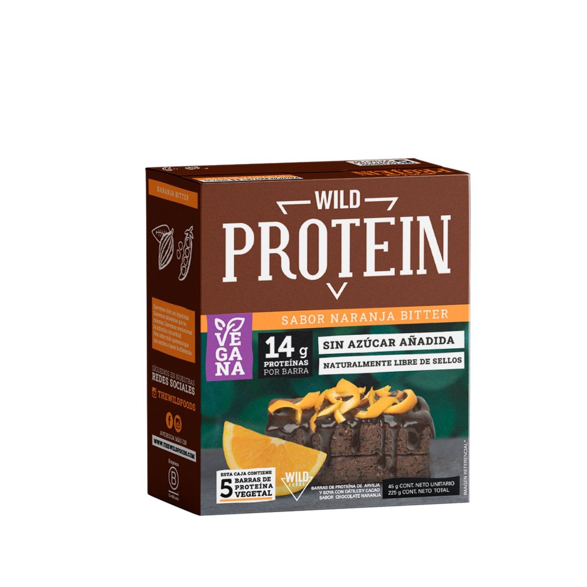 WILD PROTEIN - Barras de Proteínas Veganas Chocolate y Naranja Wild Protein 5 Un