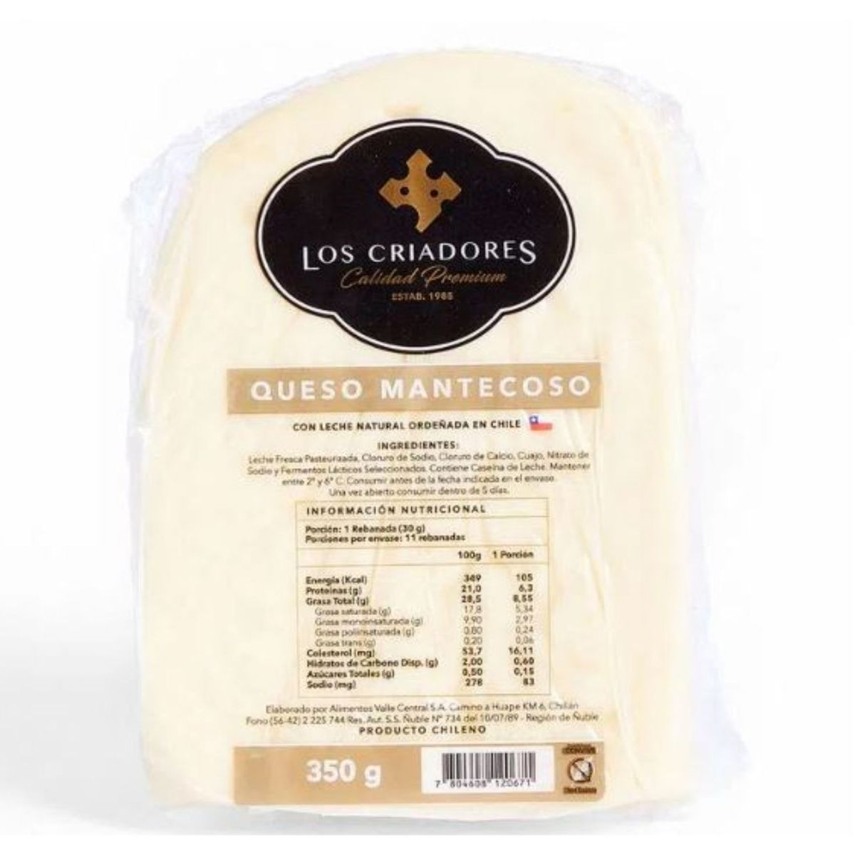 CRIADORES - Queso Mantecoso Criadores en Trozo 350 g