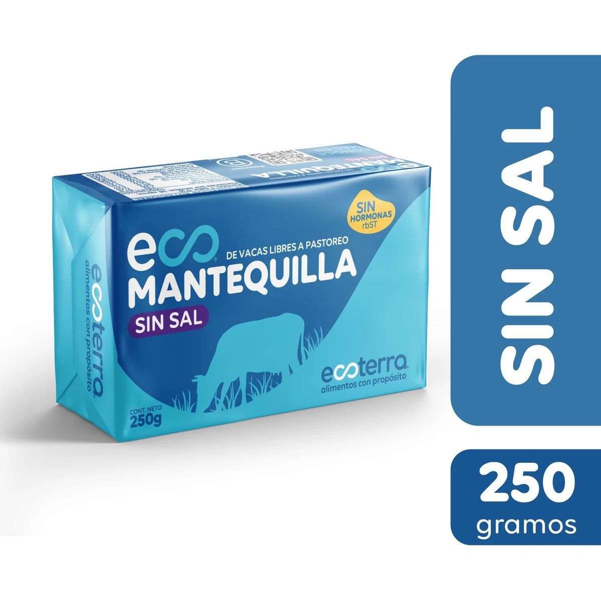 ECOTERRA - Mantequilla sin Sal Vacas Libres a Pastoreo Ecoterra 250 g