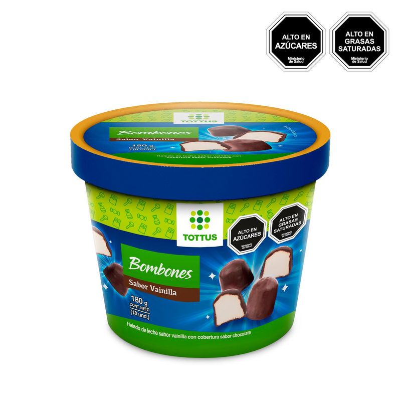 TOTTUS - Bombones Helados de Vainilla Cubiertos de Chocolate