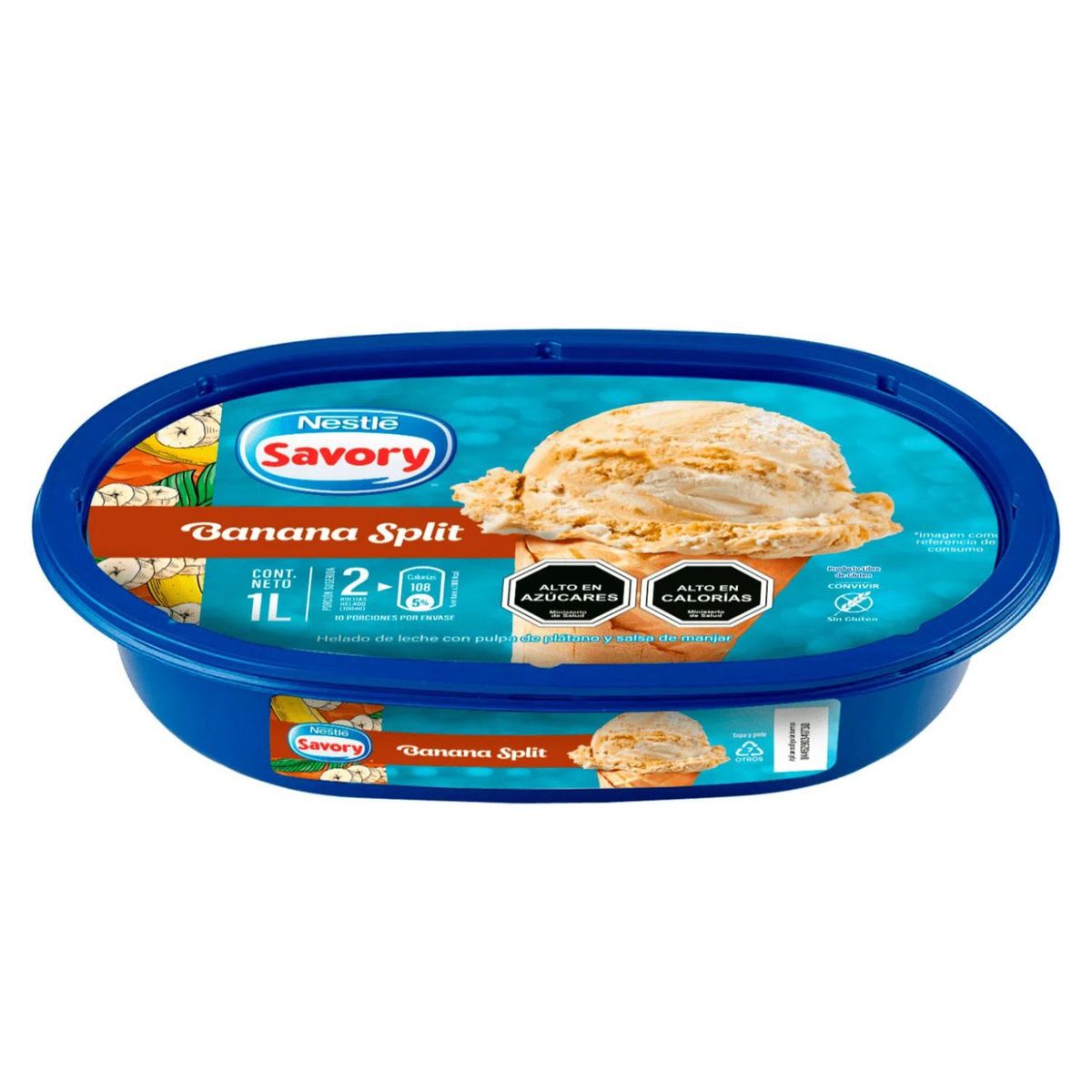 SAVORY - Helado de Leche Sabor Banana Split Cassata Savory 1 L