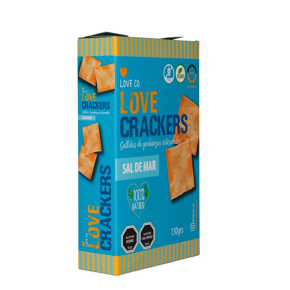 LOVE CO - Galletas de Garbanzos Artesanales Love Co Sabor Sal de Mar 130 g