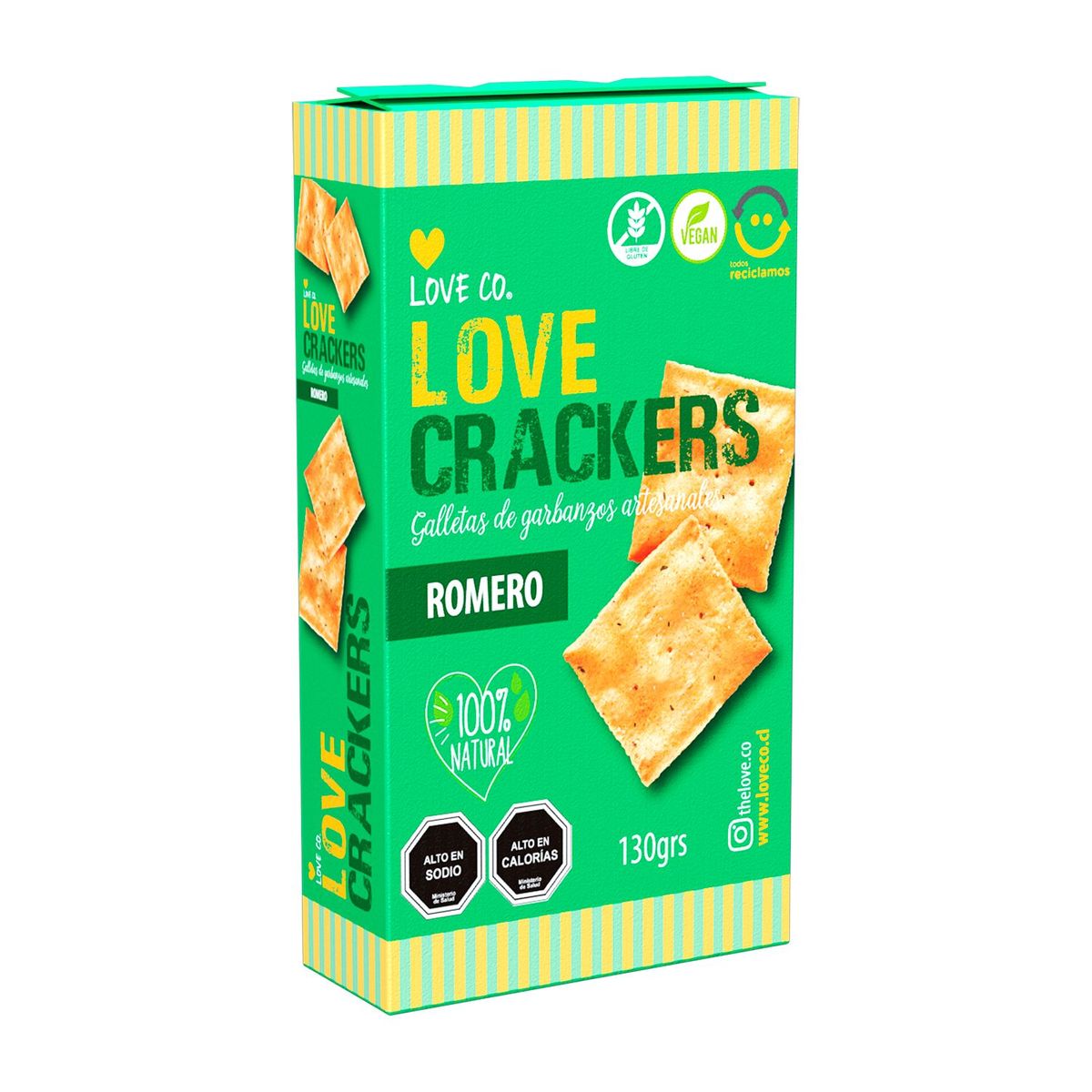 LOVE CO - Galletas de Garbanzos Artesanales Love Co Sabor Romero 130 g