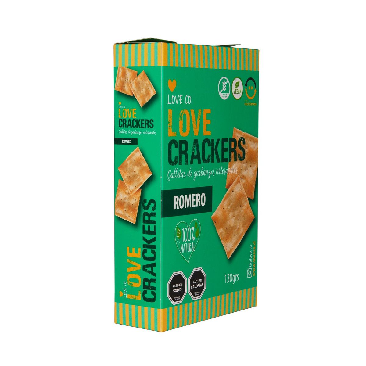 LOVE CO - Galletas de Garbanzos Artesanales Love Co Sabor Romero 130 g