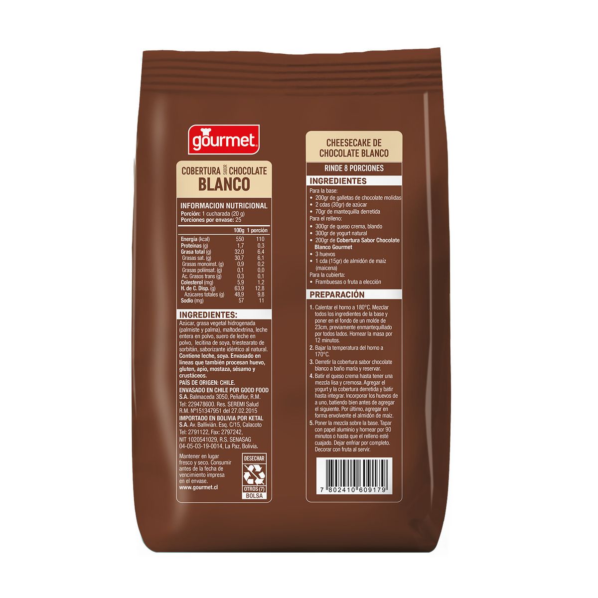 GOURMET - Cobertura Chocolate Blanco