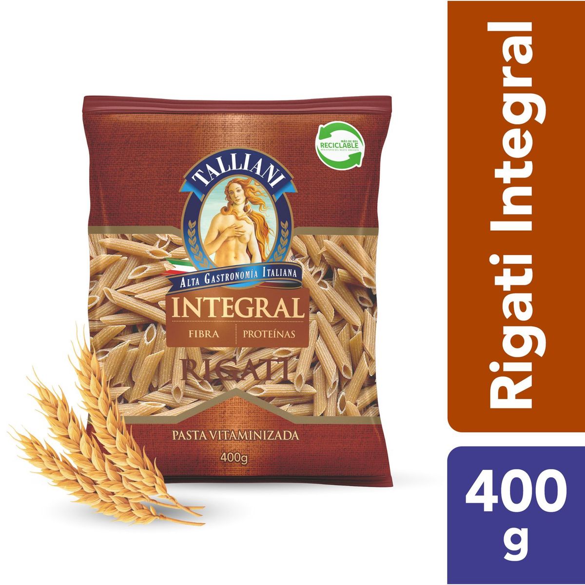 TALLIANI - PASTA INTEGRAL RIGATI 48 TALLIANI UND