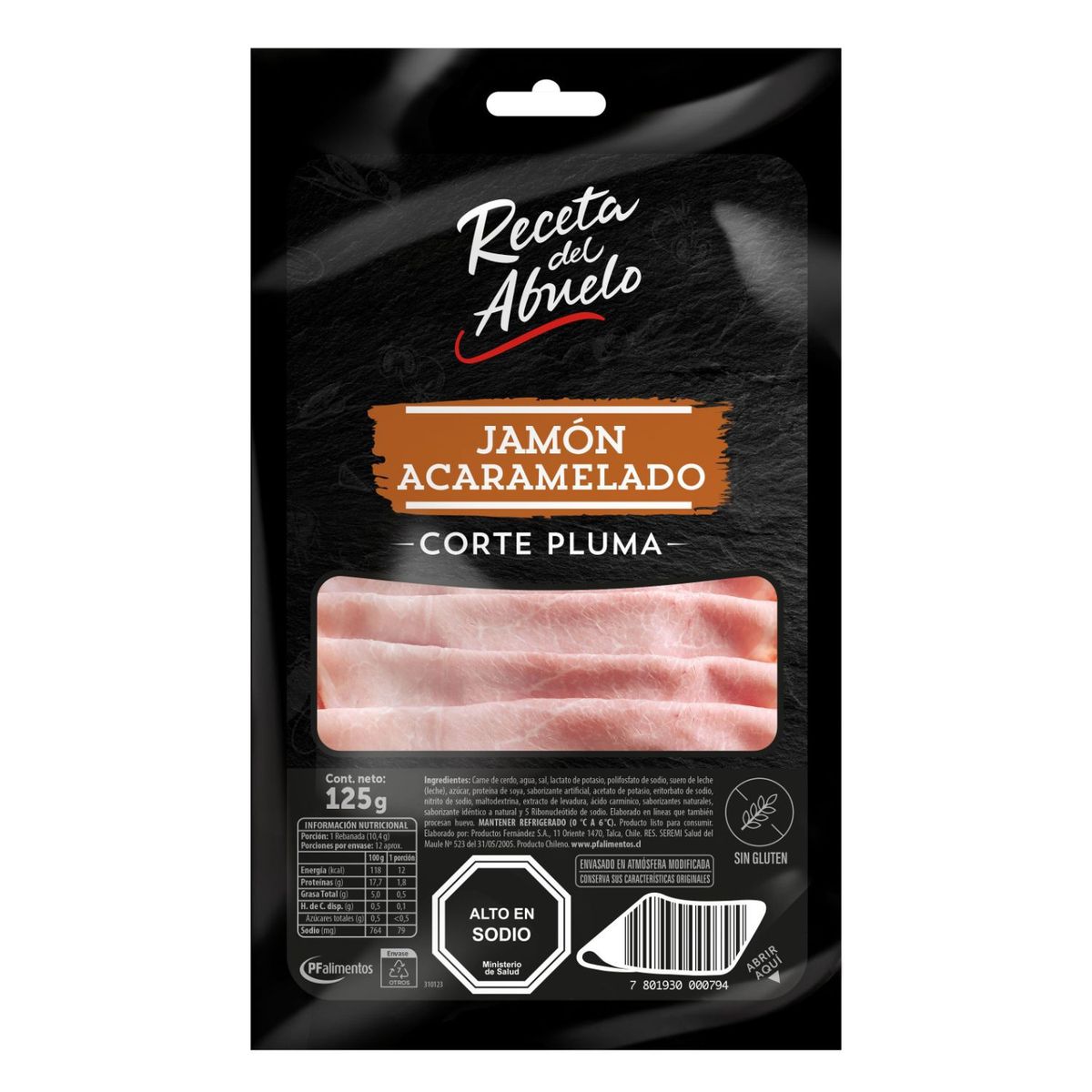 RECETA DEL ABUELO - Jamón de Cerdo Acaramelado Corte Pluma Receta del Abuelo 125 g