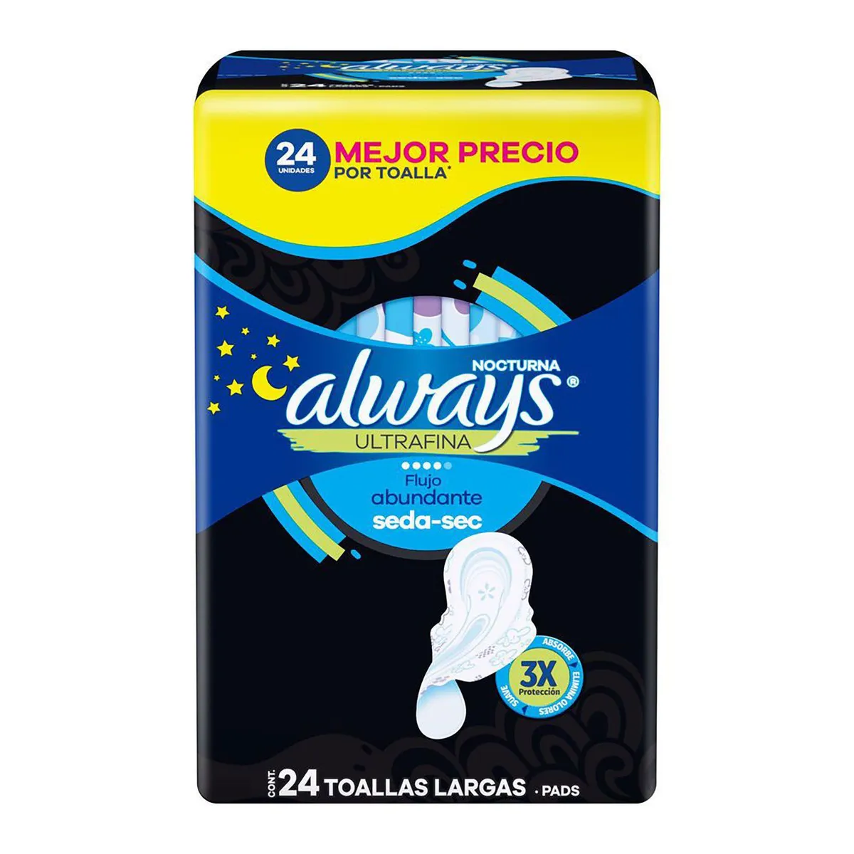 ALWAYS - Toallas Higiénicas Nocturna Ultrafina Largas