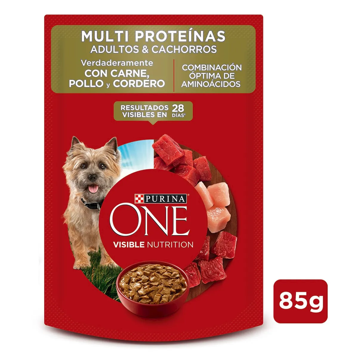 PURINA ONE - Alimento Húmedo para Perro Adultos y Cachorros Multi Proteína
