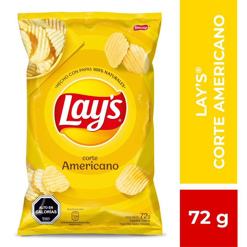 LAYS - PAPA BOLSA CORTE AMERICANO LAYS 72 UND