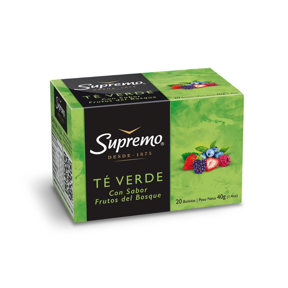 SUPREMO - Caja de Té Verde con Sabor Frutos del Bosque