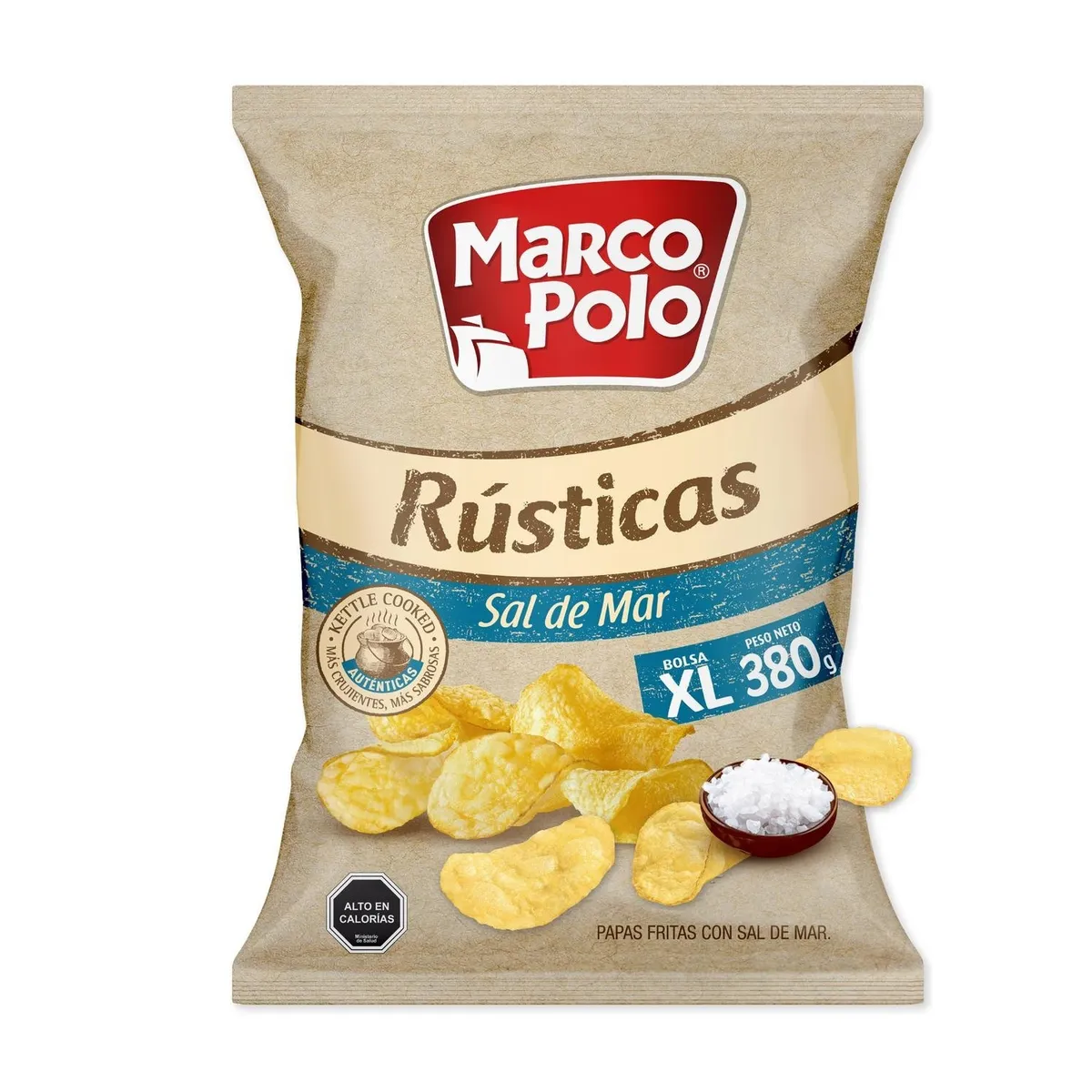 MARCO POLO - Papas Fritas Rústicas con Sal de Mar Marco Polo 380 g