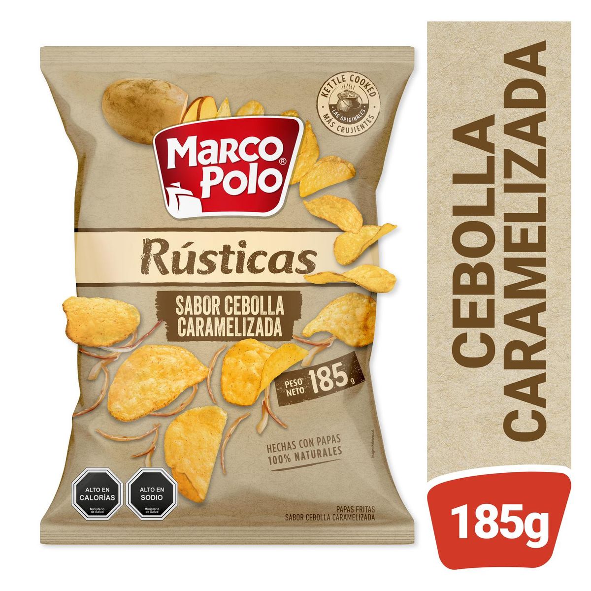 MARCO POLO - Papas Fritas Rústicas Sabor Cebolla Caramelizada