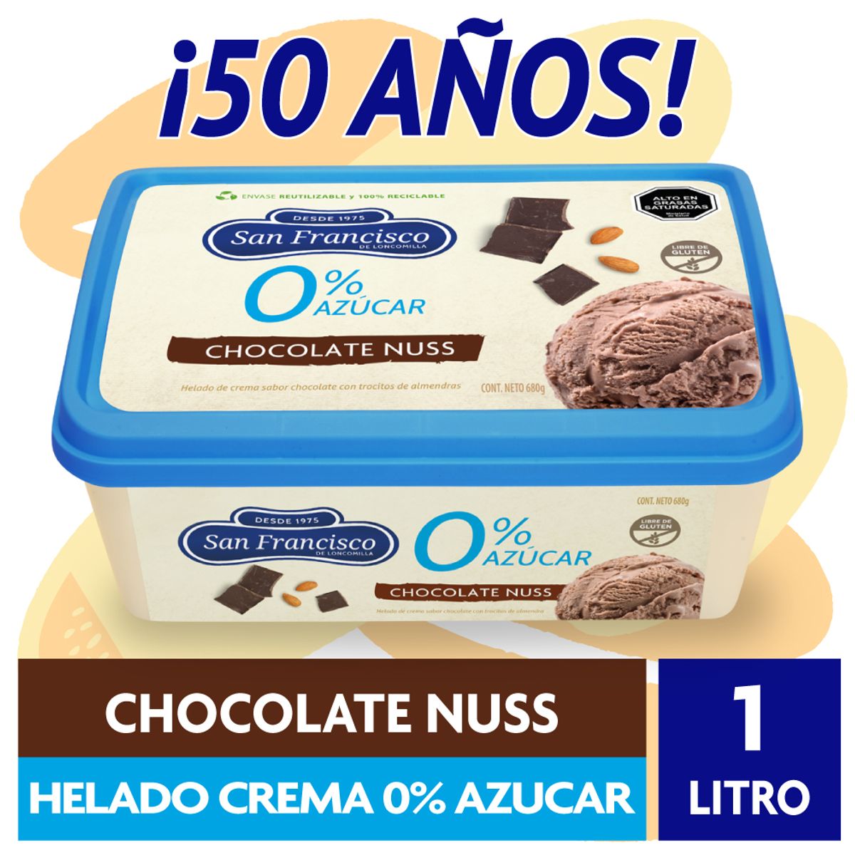 SAN FRANCISCO - HELADOS 0 CHOCOLATE 1LT SAN FCO 1LT
