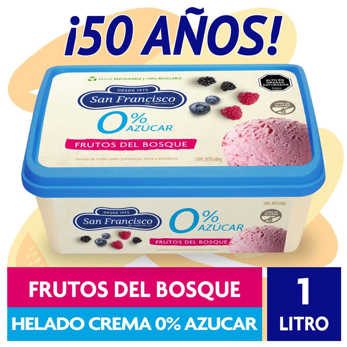 SAN FRANCISCO - HELADOS 0 FRUTOS BOSQ 1LT SAN FCO 1LT