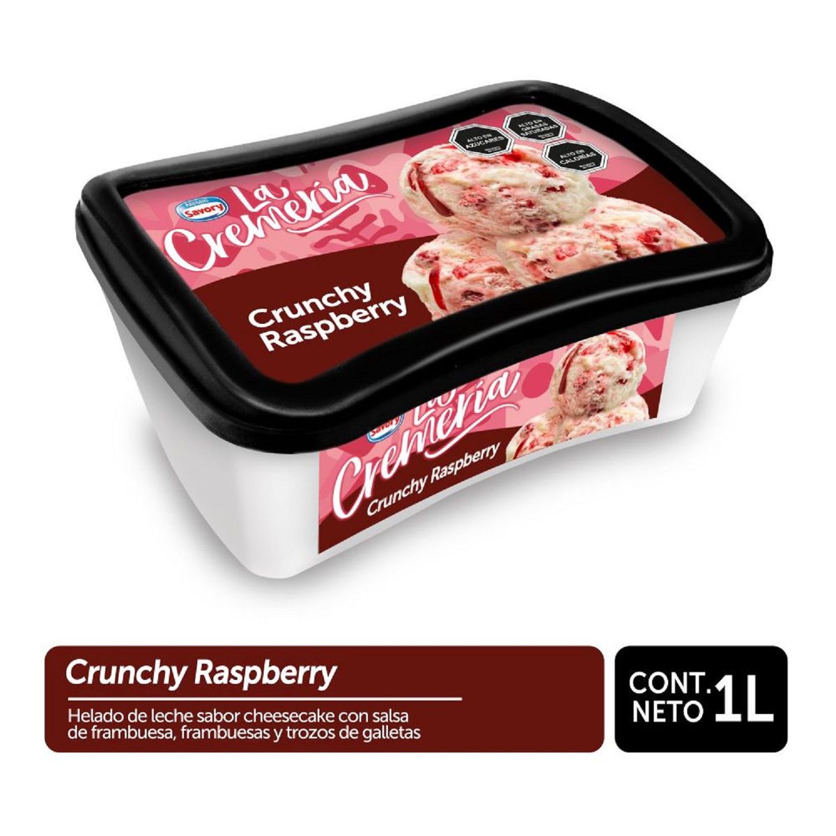LA CREMERIA - HELADO CRUNCH RASPBERRY LA CREMERIA 1LT