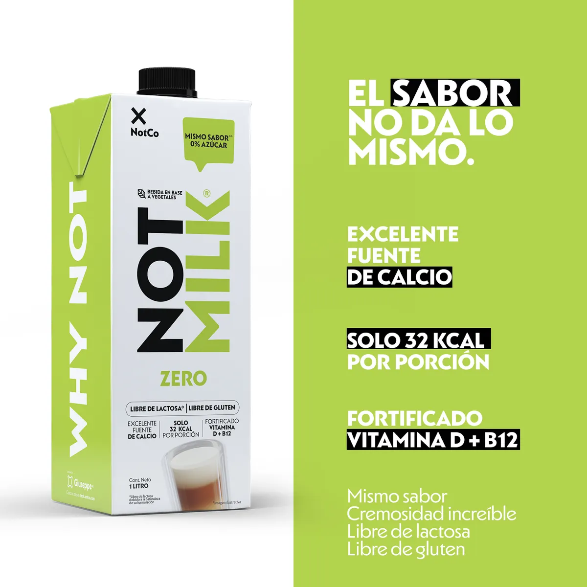 NOT MILK - Bebida Vegetal NotMilk Zero Azúcar 1 L