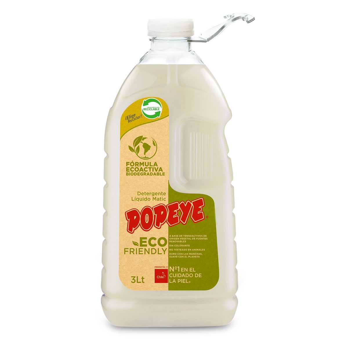POPEYE - Detergente Líquido Ecofriendly Botella Popeye 3 lt