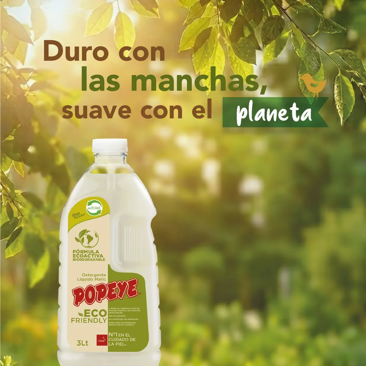 POPEYE - Detergente Líquido Ecofriendly Botella Popeye 3 lt