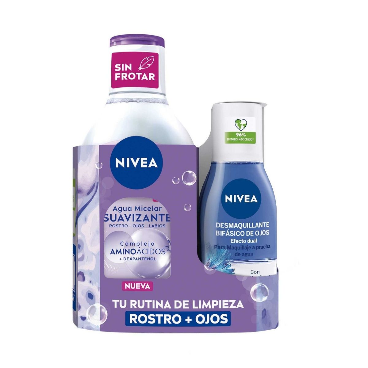 NIVEA - Pack Limpieza Facial Agua Micelar y Desmaquillante Nivea un