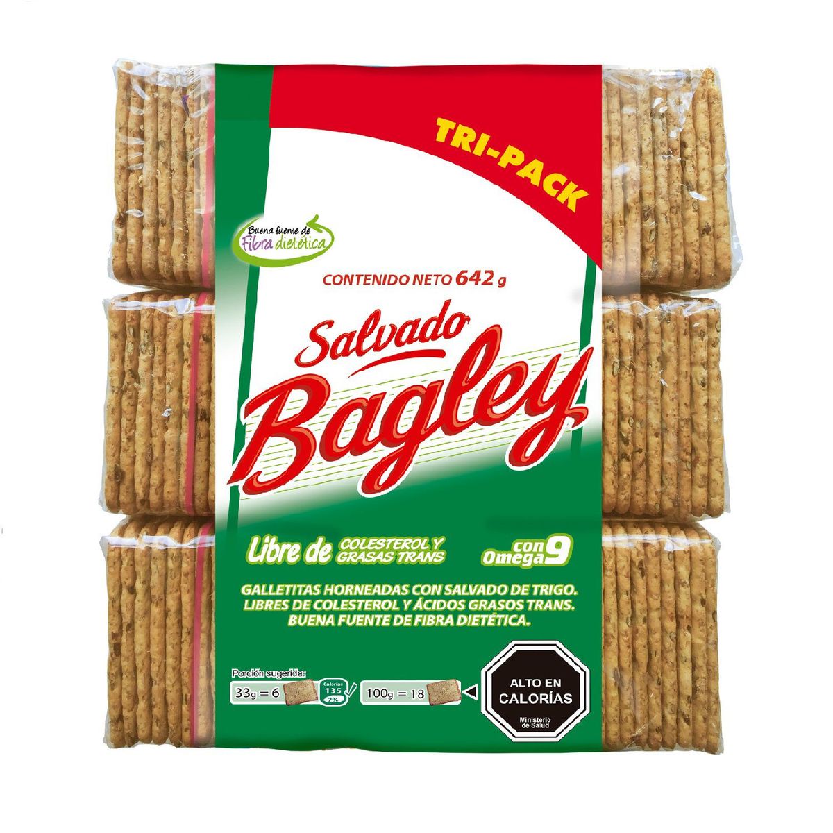 BAGLEY - Galletas con Salvado de Trigo Bagley Tripack 642 g