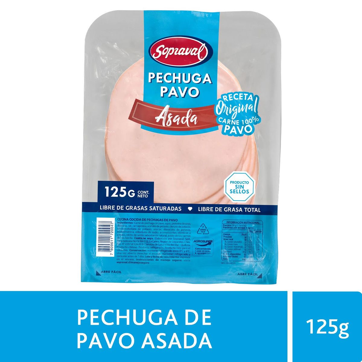 SOPRAVAL - Pechuga Asada Sopraval 125 g