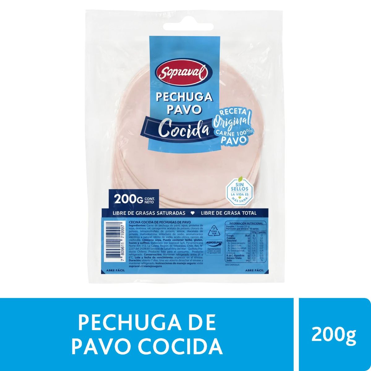 SOPRAVAL - Pechuga Cocida Sopraval 200 g