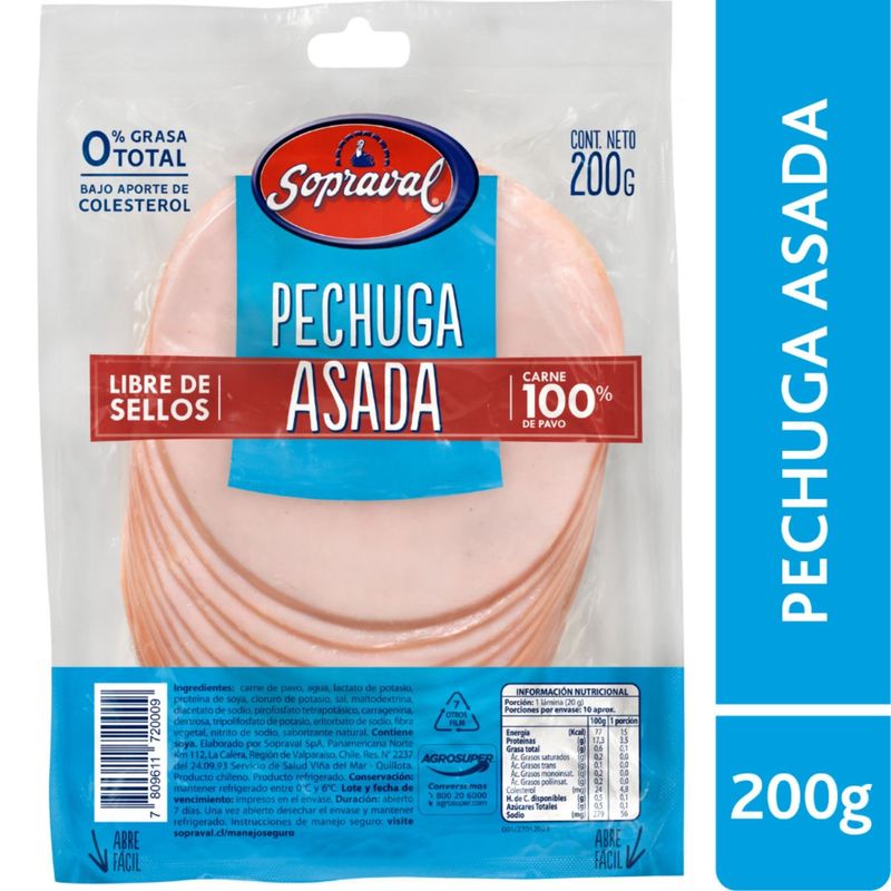 SOPRAVAL - Pechuga de Pavo Asada Sopraval 200 g
