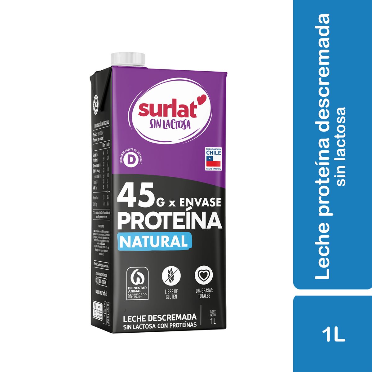 SURLAT - Leche Descremada Sin Lactosa Protein Surlat 1 L