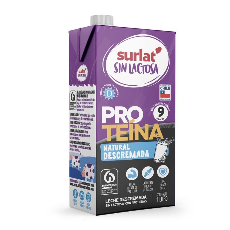 SURLAT - Leche Descremada Sin Lactosa Protein Surlat 1 L