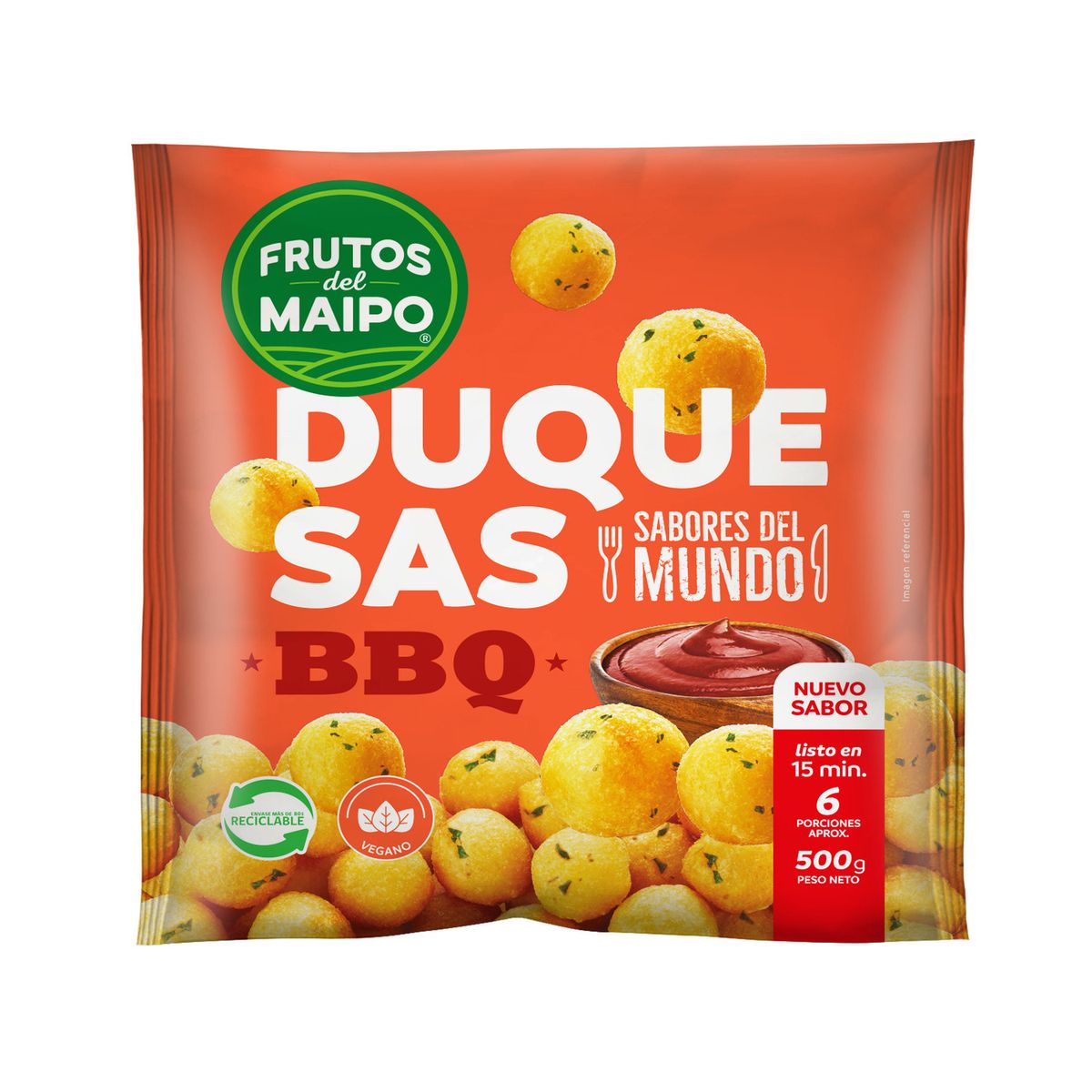 FRUTOS DEL MAIPO - Papas Duquesas Sabor BBQ Congeladas Frutos de Maipo 500 g