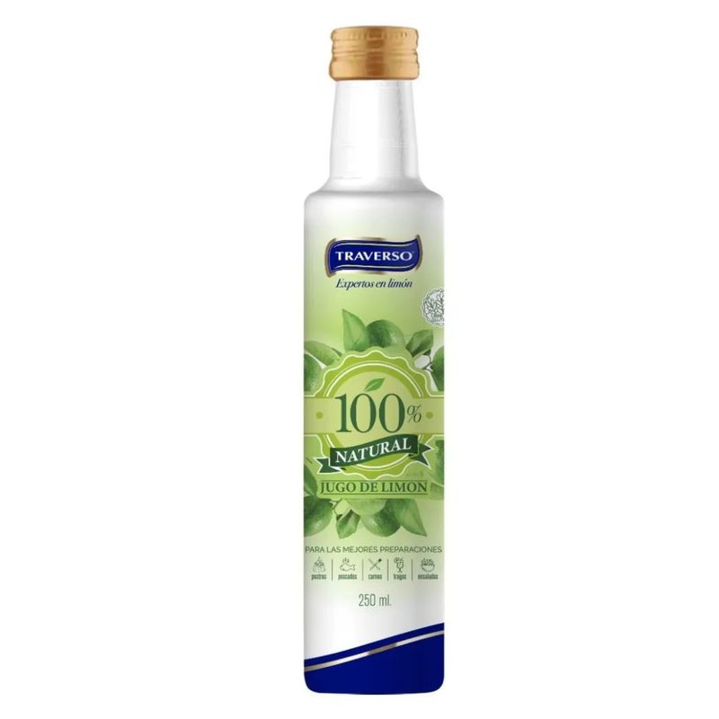 TRAVERSO - Jugo de Limón Amarillo 100% Natural Traverso 250 ml
