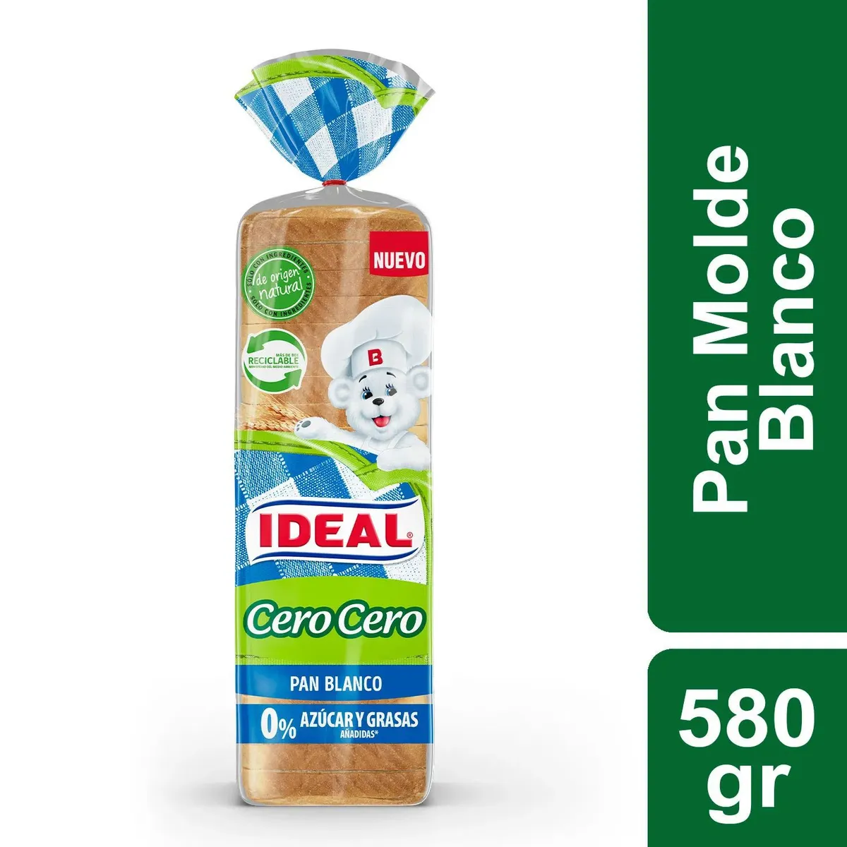 IDEAL - PAN BLANCO CERO CERO 580G IDEAL
