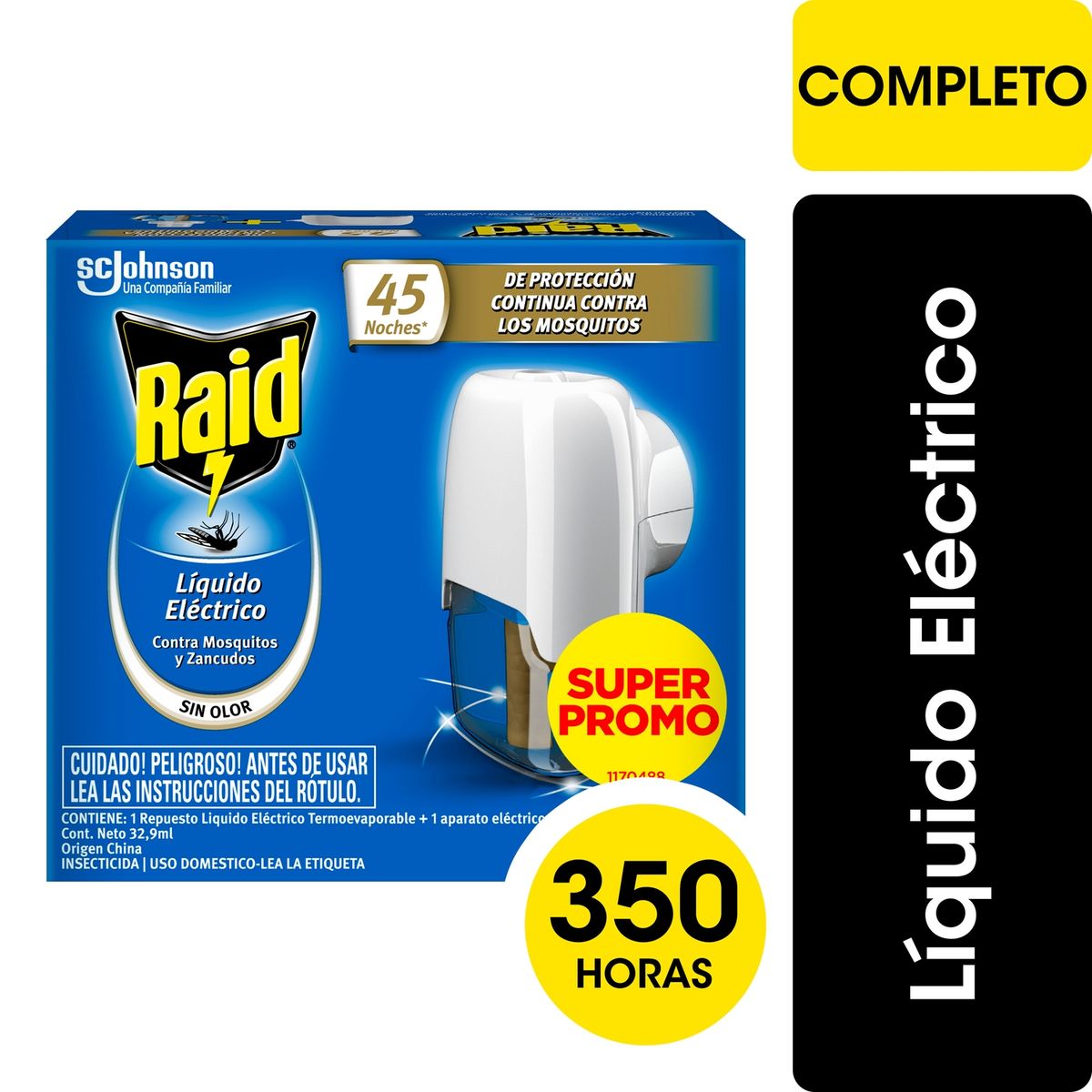 RAID - Repelente de Zancudos y Mosquitos Liquido Eléctrico