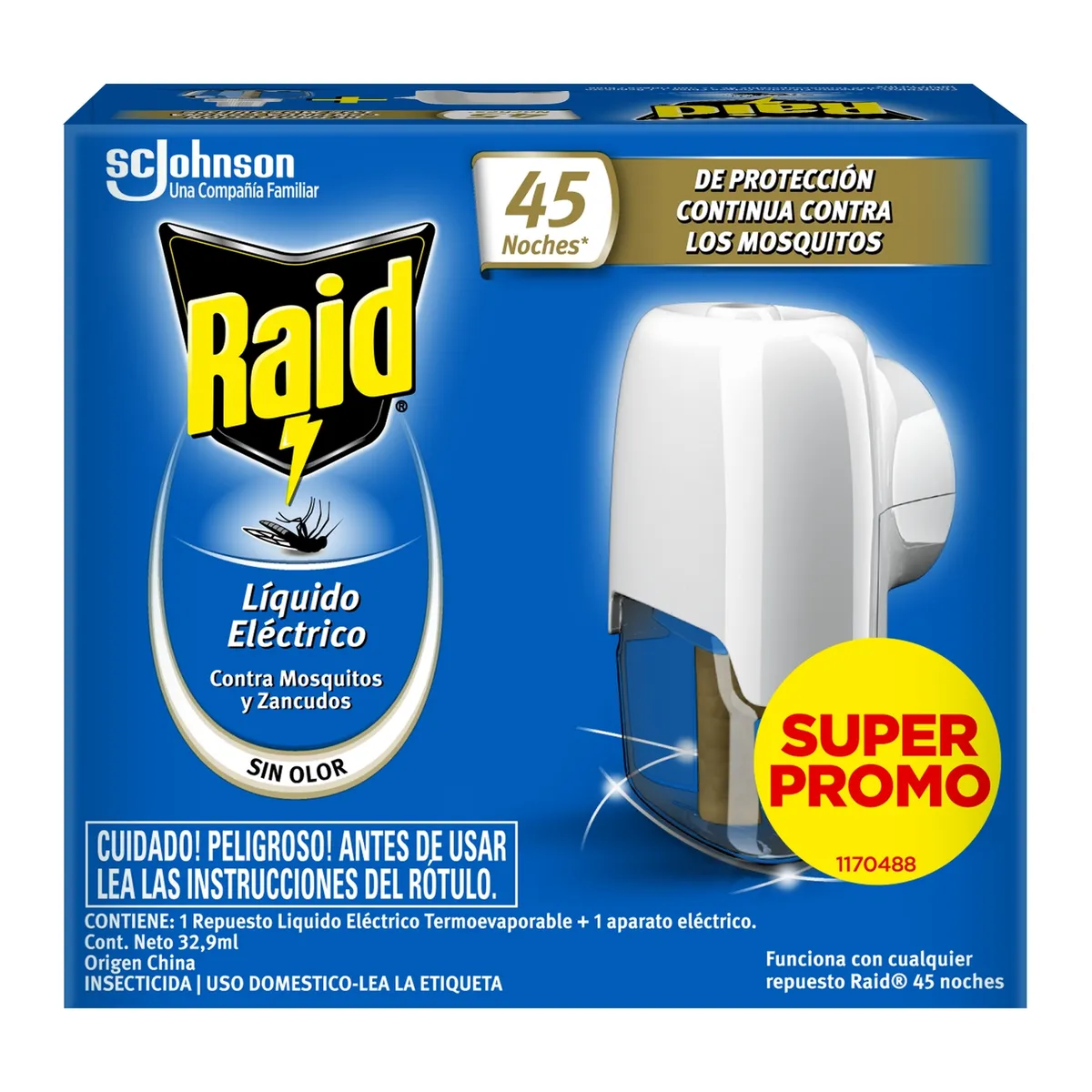 RAID - Repelente de Zancudos y Mosquitos Liquido Eléctrico