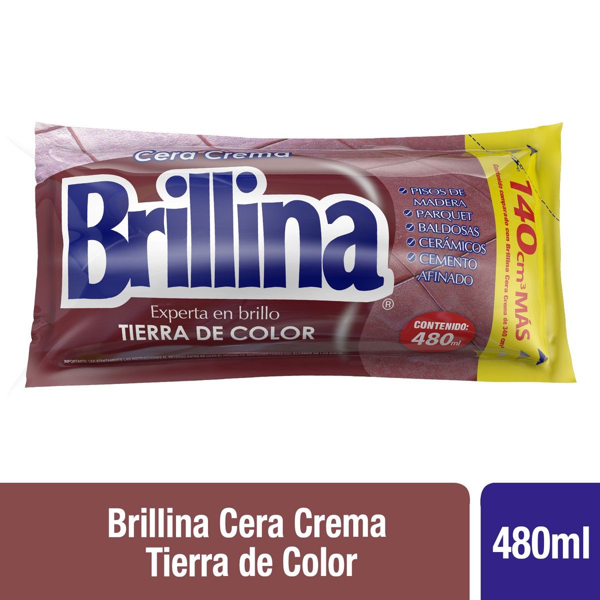 BRILLINA - CERA CREMA TIERRA COLOR BRILLINA 480 CC