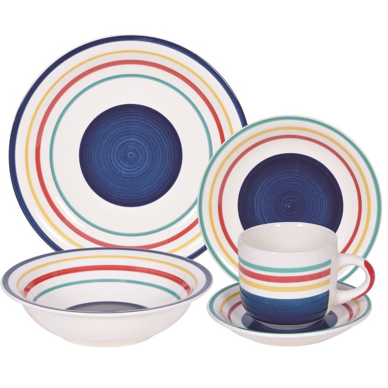 CASA JOVEN - Juego Vajilla Cerámica 20 Piezas Multicolor