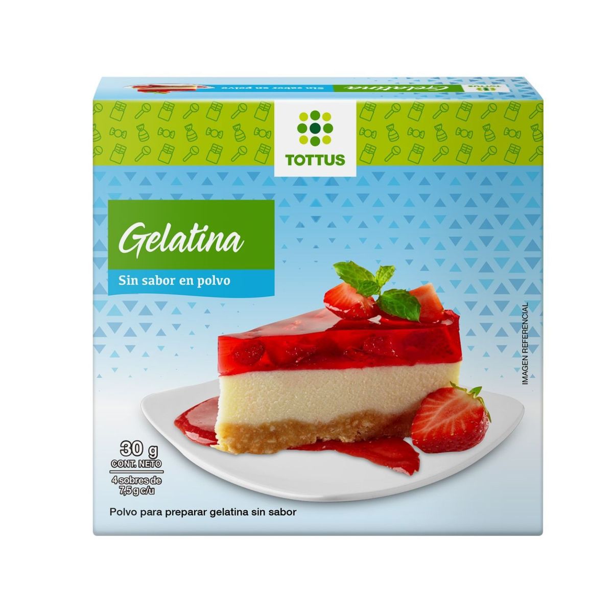 TOTTUS - Gelatina sin Sabor en Polvo Tottus 30 g