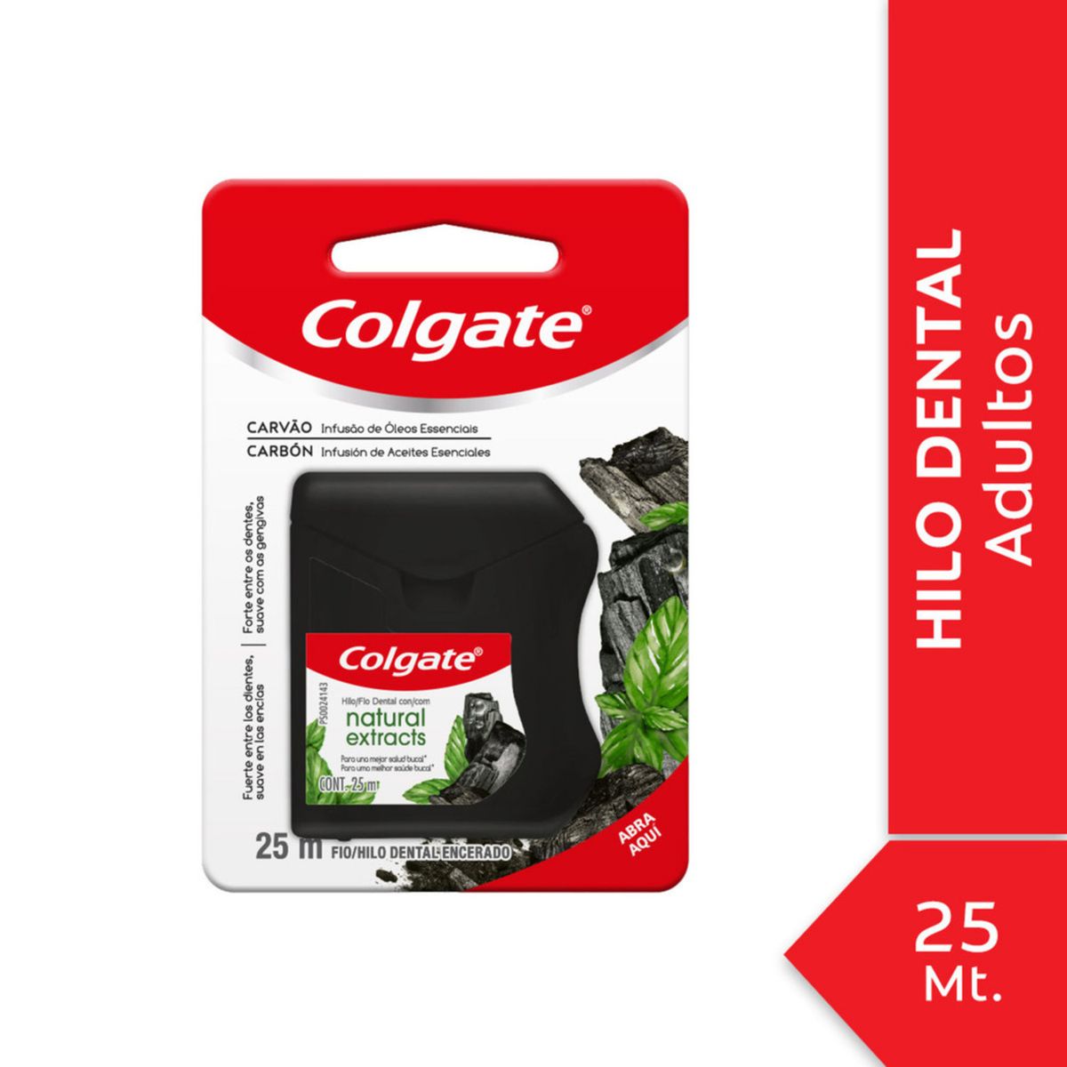 COLGATE - Hilo Dental Colgate Natural Extracts Carbón 25 mts