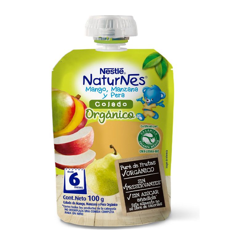NATURNES - Pouch Orgánico Sabor Mango, Manzana y Pera