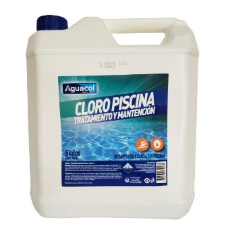 AGUACOL - Cloro Líquido Neutro Purificador Aguacol 5 Lt